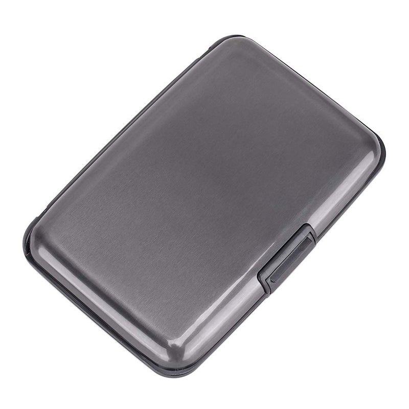 ELFISH محفظة ELFISH ميني RFID من الألمنيوم لحامل بطاقات الائتمان وحافظة بطاقات العمل وحافظة هوية معدنية للرجال والنساء (رمادي) - Image 1